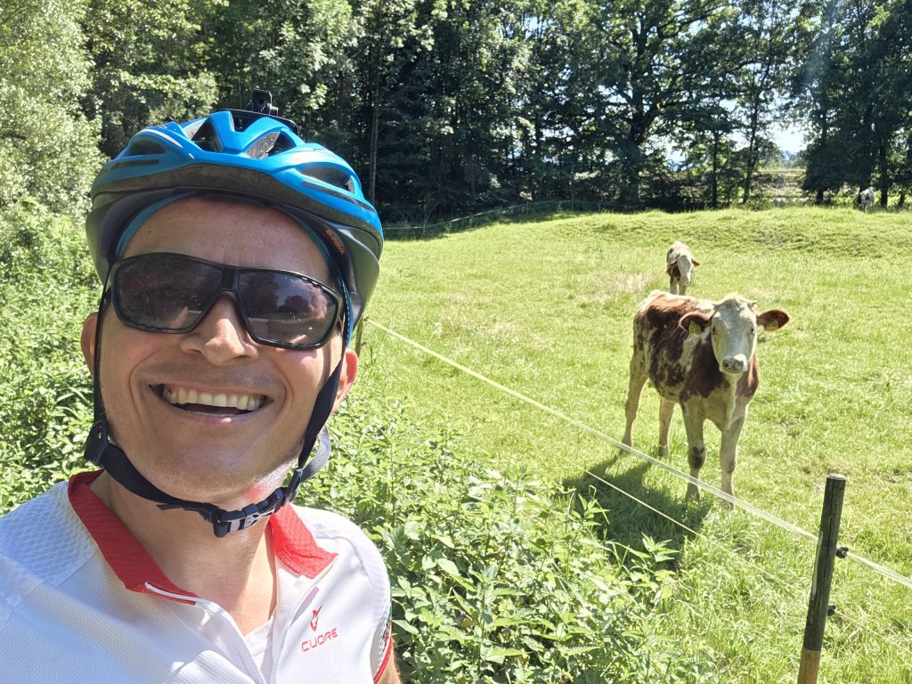 Selfie mit Kälbern bei Triebenbach