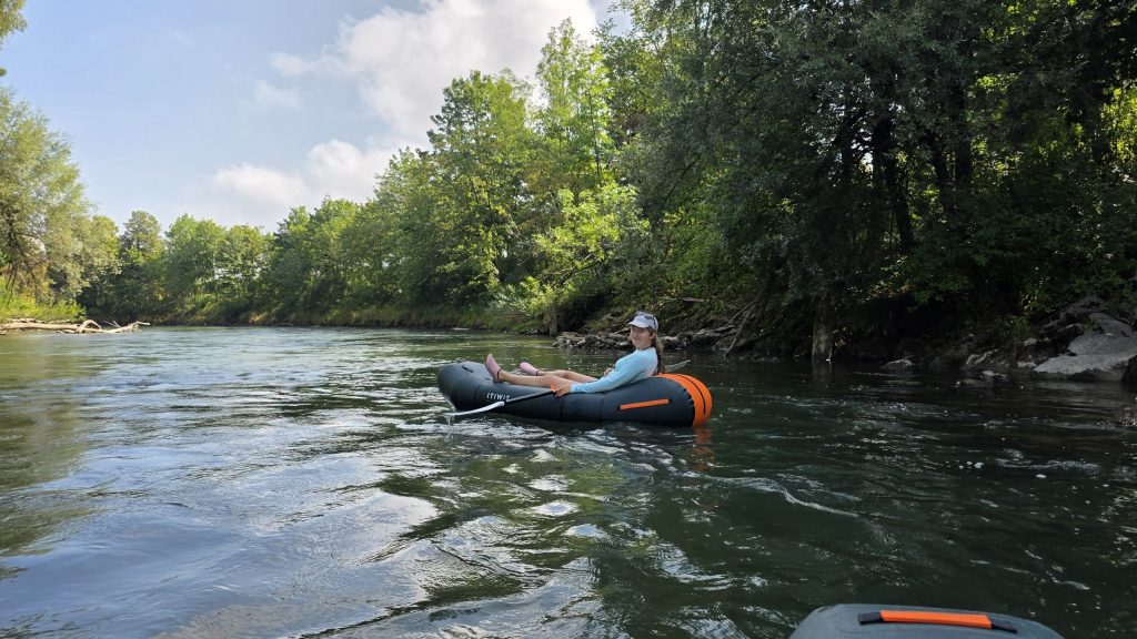 Start mit dem Packraft bei Wolfratshausen