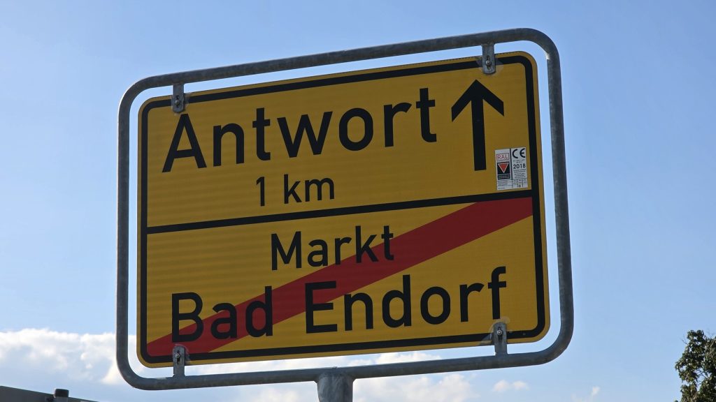 Ortsschild von Antwort bei Bad Endorf